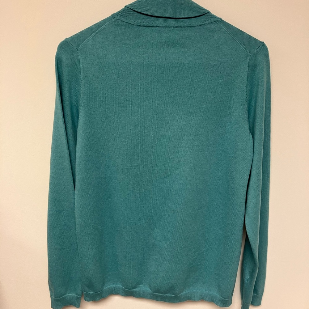 Talbots Petite, turtleneck, aqua, MP. - Picture 2 of 5